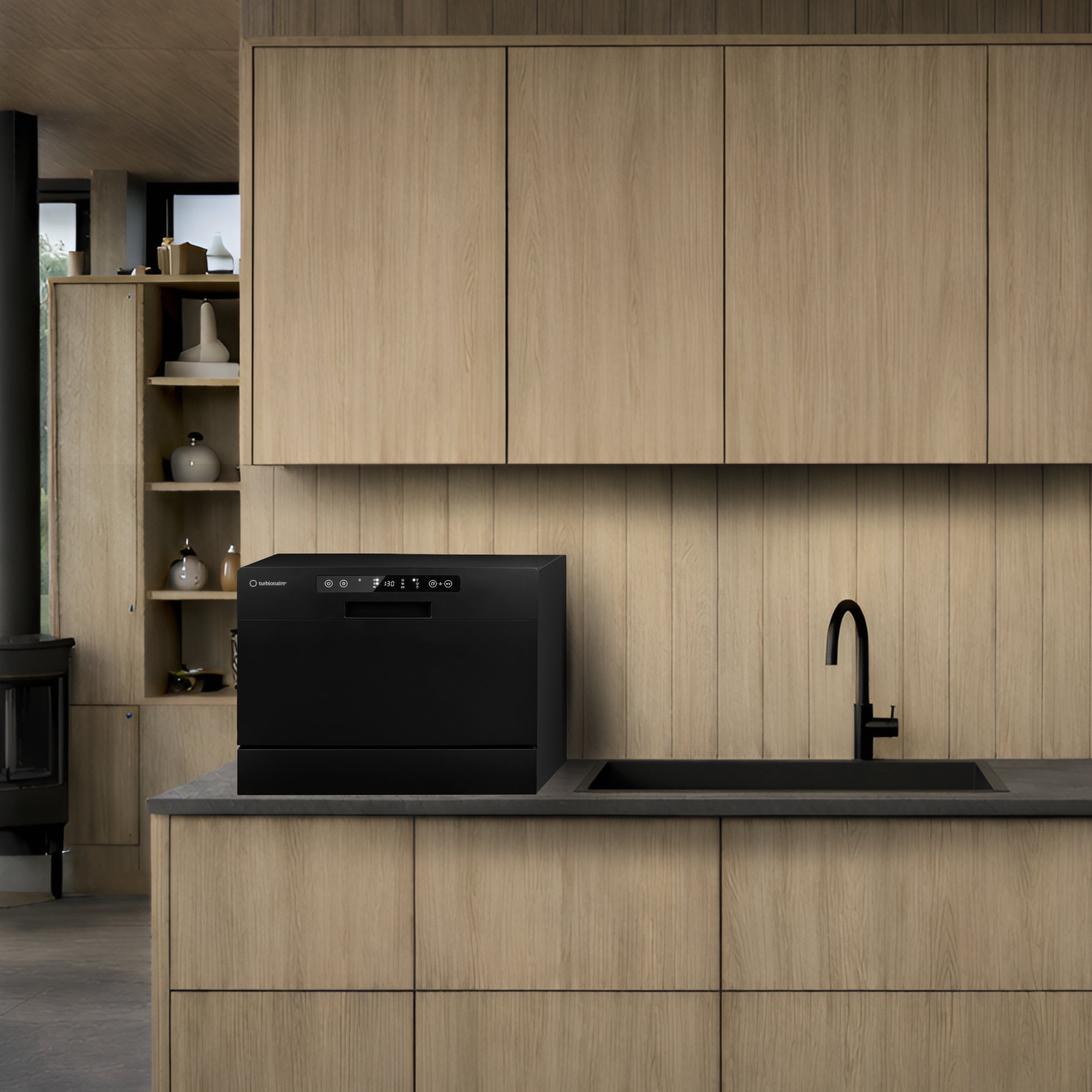 Dishwasher Ava 6 Black Countertop Water Softner Turbionaire