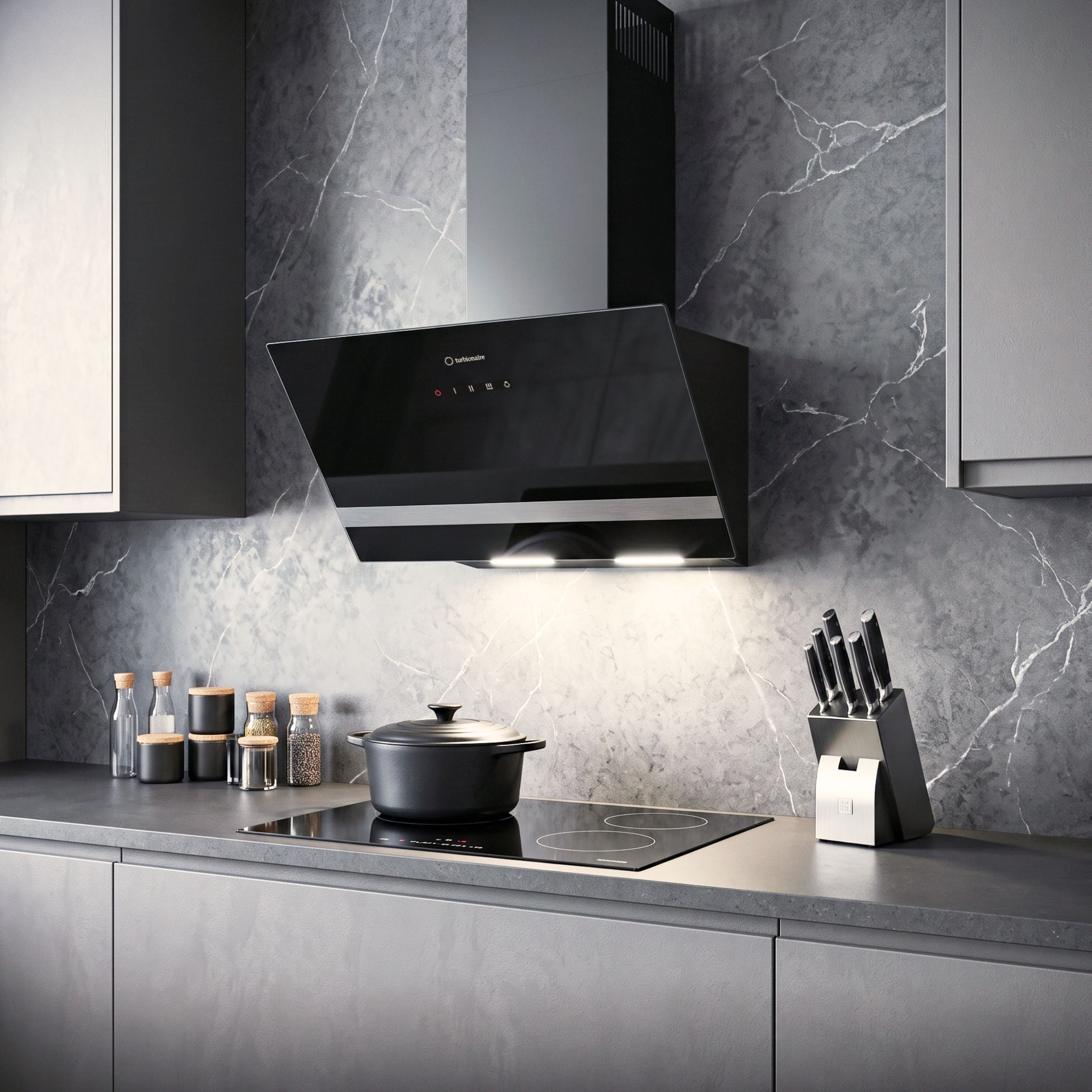 TKIW60B Cooker Hood Kai 60 Black Wall Turbionaire