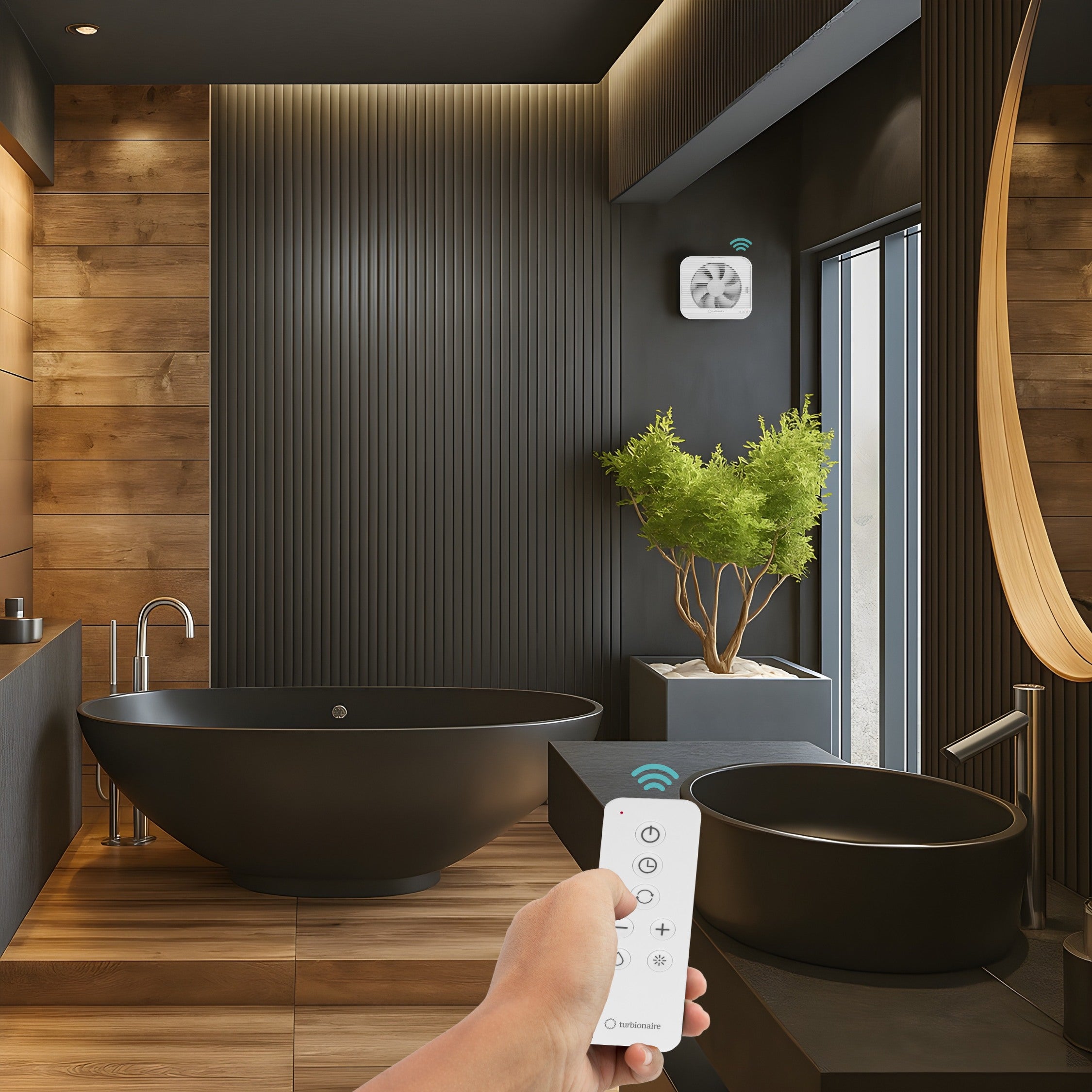 Fan Axio 1012 White Remote Control Timer Humidity Sensor  100&120 Mm Shutter Turbionaire