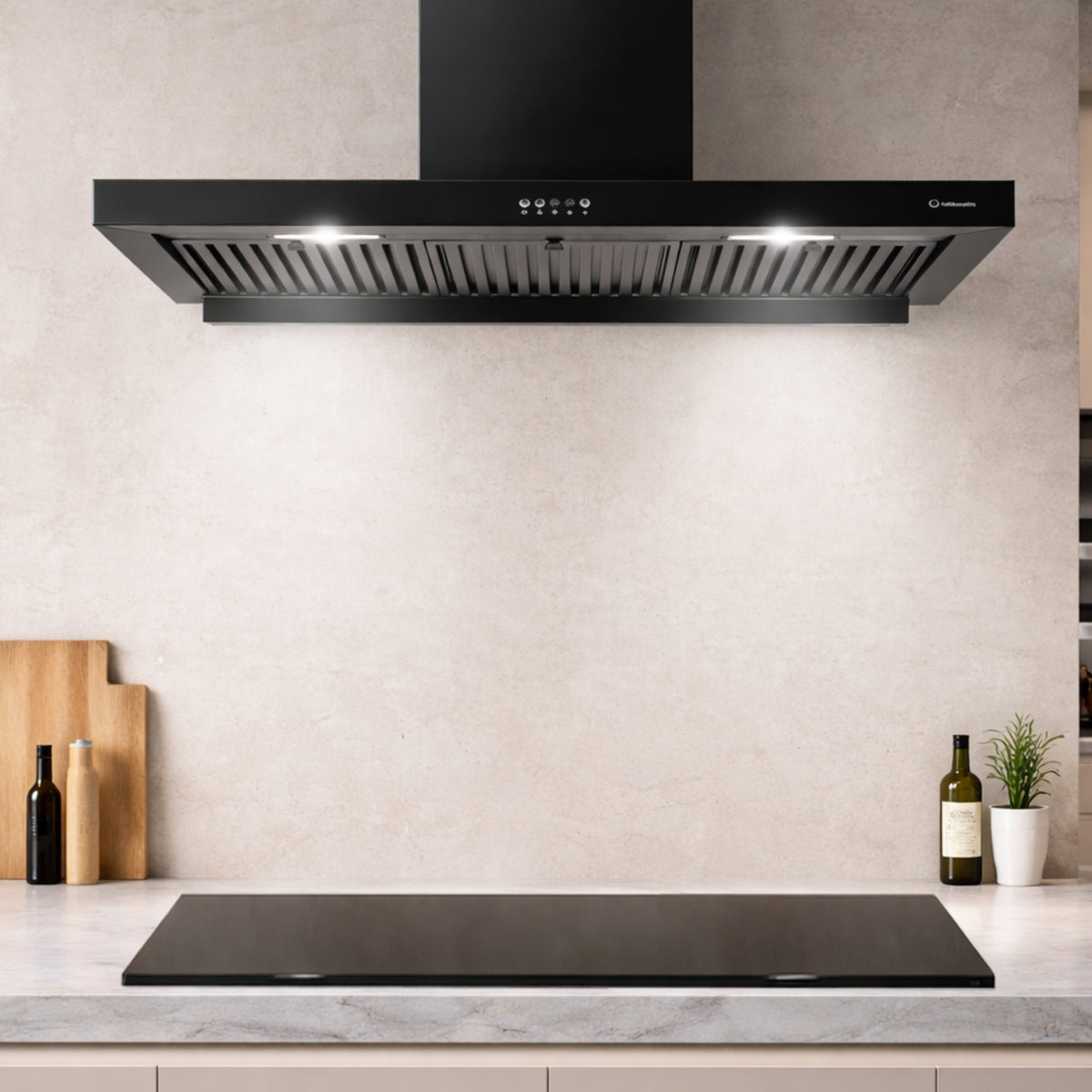 THC90WPB Cooker Hood Chef 90 Bb Black Wall Turbionaire